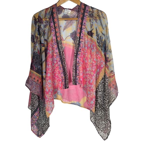 Elizabeth Gillett NYC Other - Anthropologie Elizabeth Gillet Animal Print Sheer Kimono Coverup Floral Mixed OS